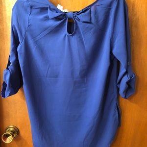 Shear royal blue blouse